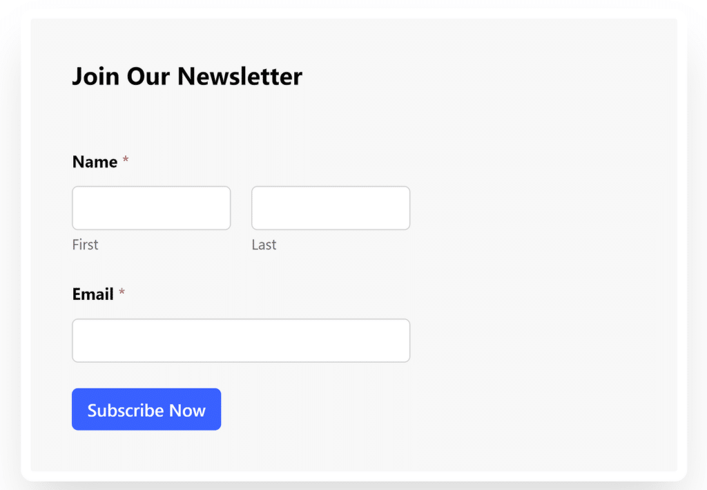 Newsletter form