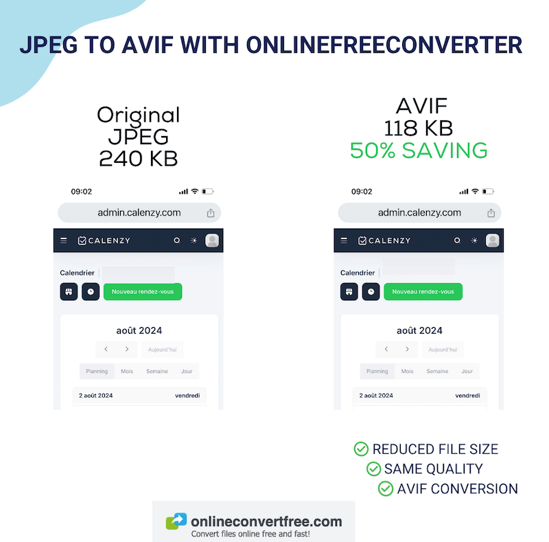 Onlineconverterfree でファイル サイズの 50% を節約 - 出典: onlineconvertfree 