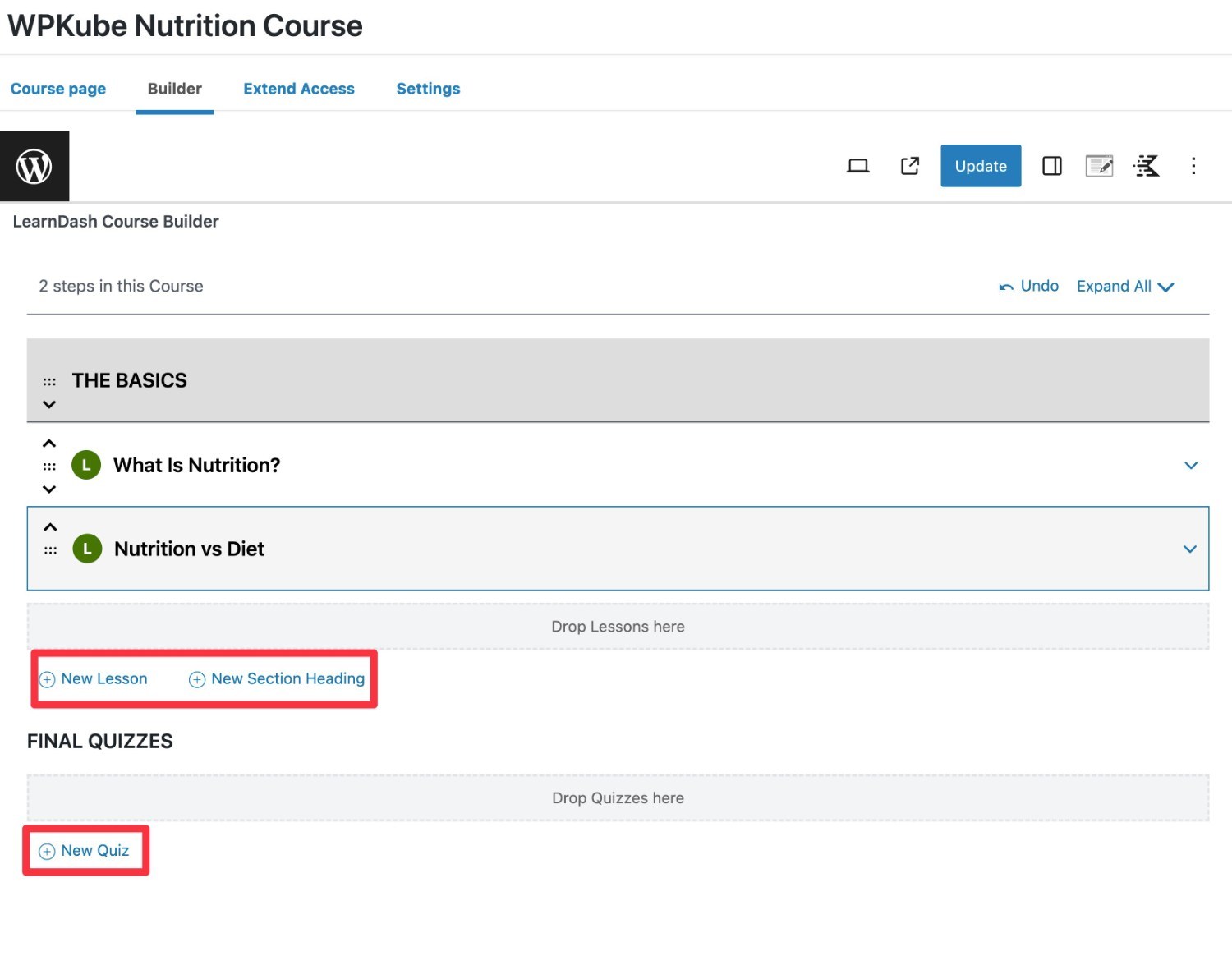 LearnDash kurs oluşturucu