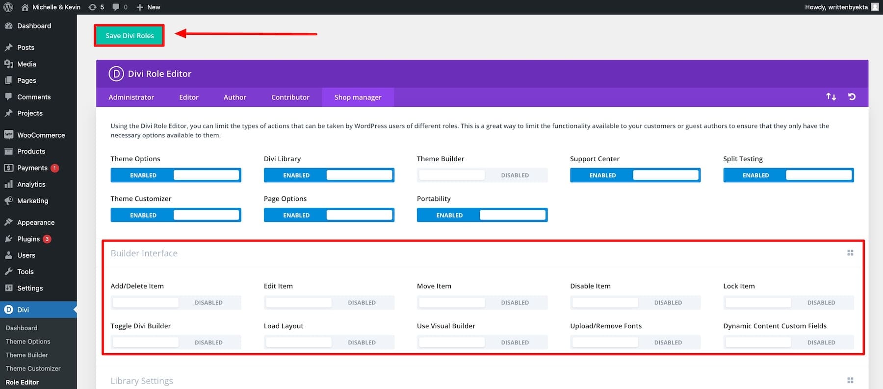 Divi 角色編輯器