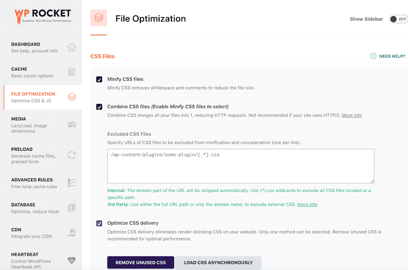 ما عليك سوى تحديد المربعات لتحسين التعليمات البرمجية الخاصة بك - المصدر: WP Rocket 