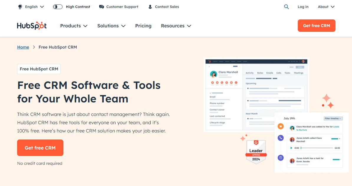 เครื่องมือ HubSpot CRM