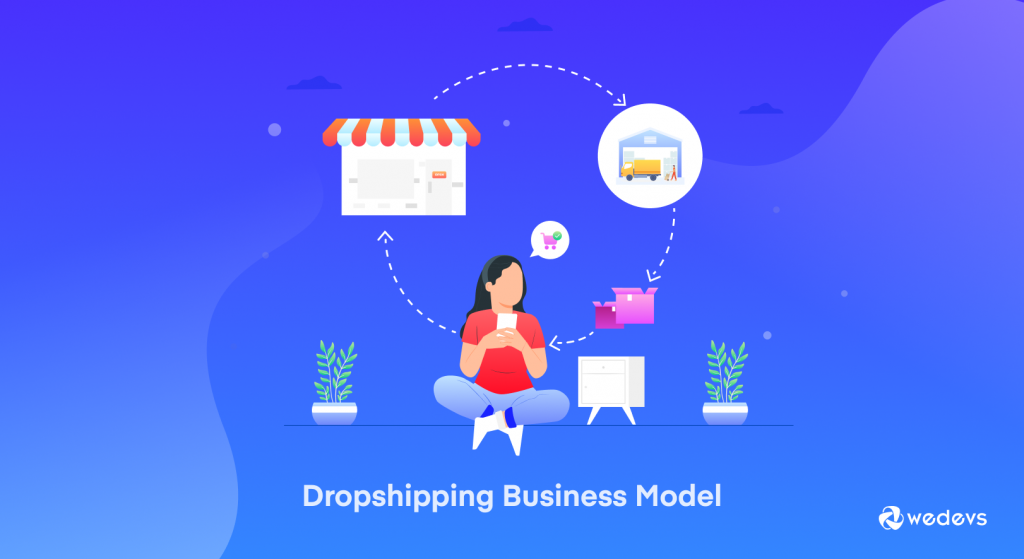 هذا رسم توضيحي عن Dropshipping وهي طريقة رائعة للربح عبر الإنترنت