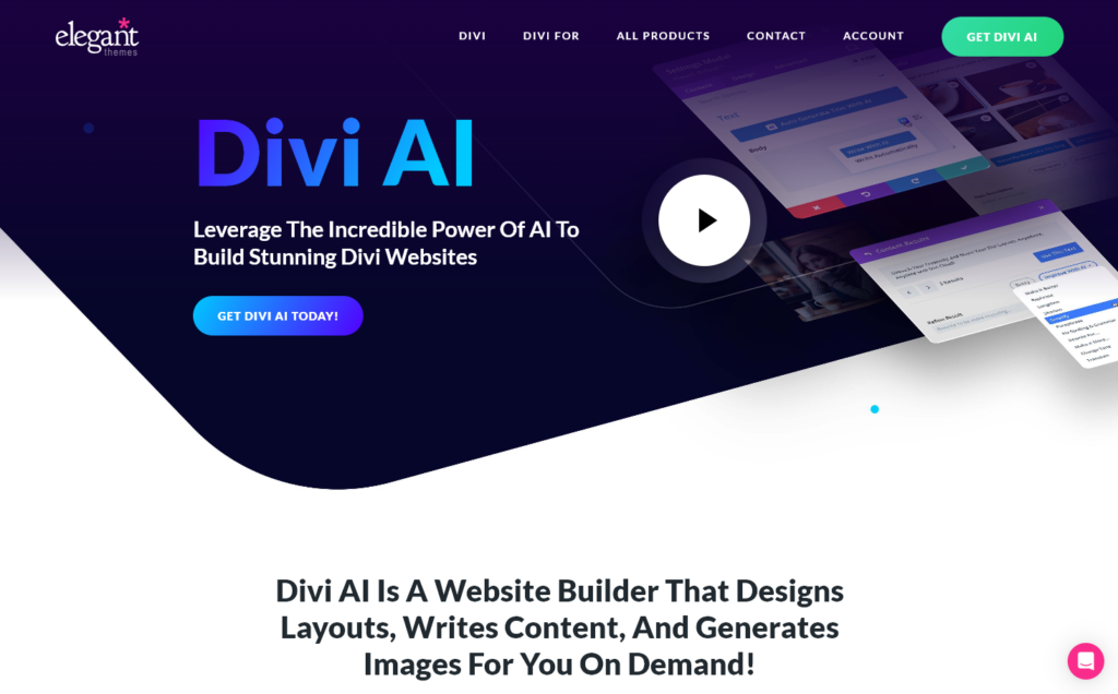 Complemento Divi AI para WordPress (captura de pantalla)