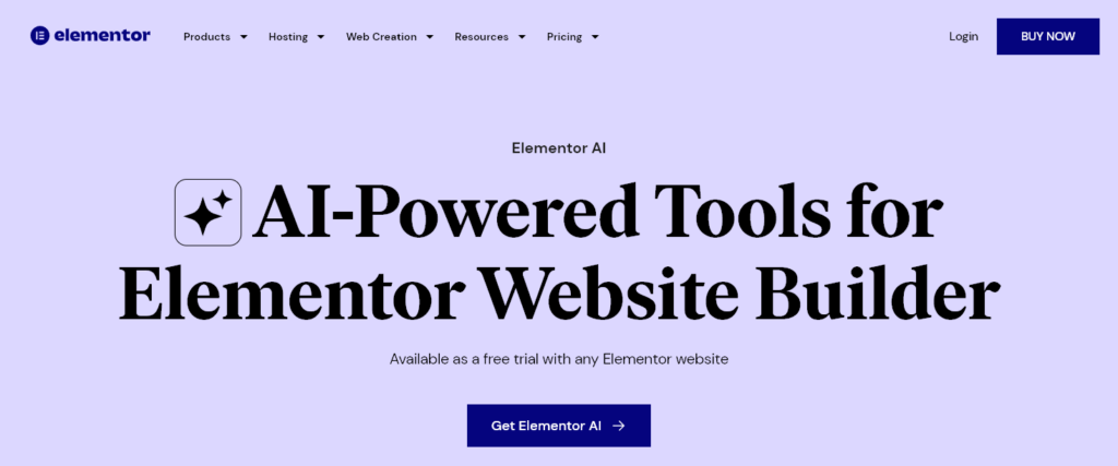 لقطة شاشة لبرنامج Elementor AI WordPress الإضافي