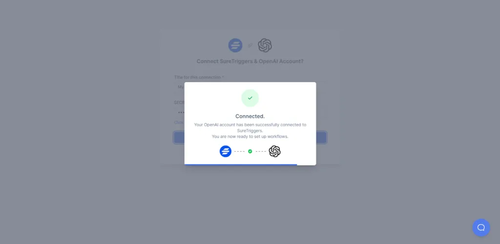 สร้างการเชื่อมต่อระหว่าง SureTriggers และ OpenAI