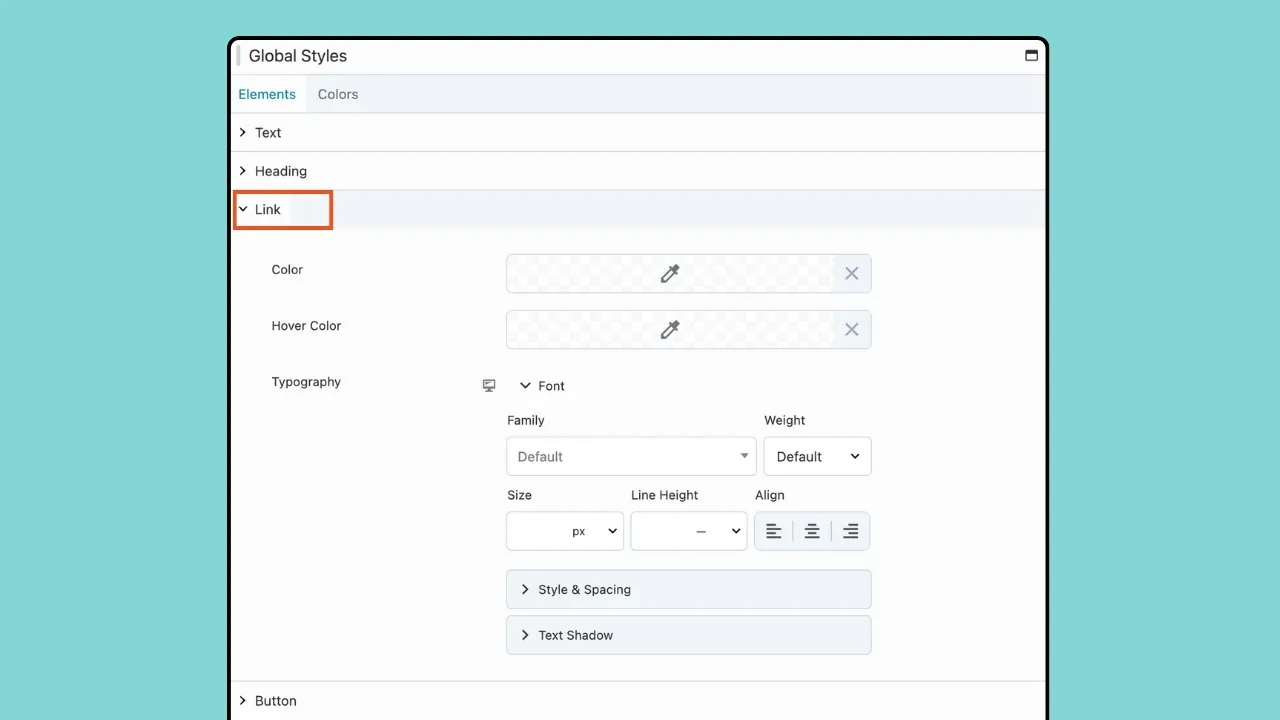 Глобальные стили Beaver Builder — Настройки ссылки