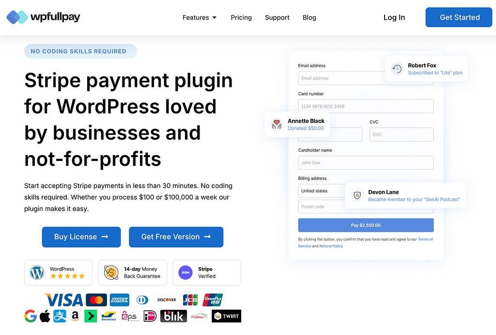 Die WP Full Pay-Plugin-Website