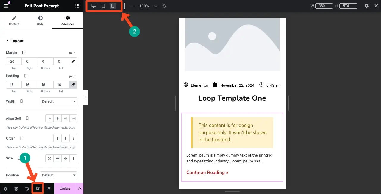 Optimize the Template Layout for Mobile Devices