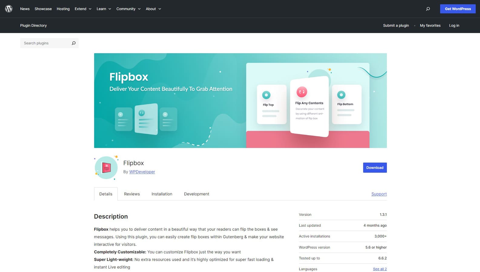 Gambar Flipbox, salah satu plugin flip box WordPress, dengan pengaturan kustomisasi yang beragam.