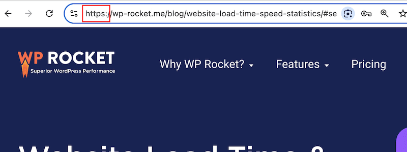 Exemplu HTTPS - Sursa: WP Rocket 