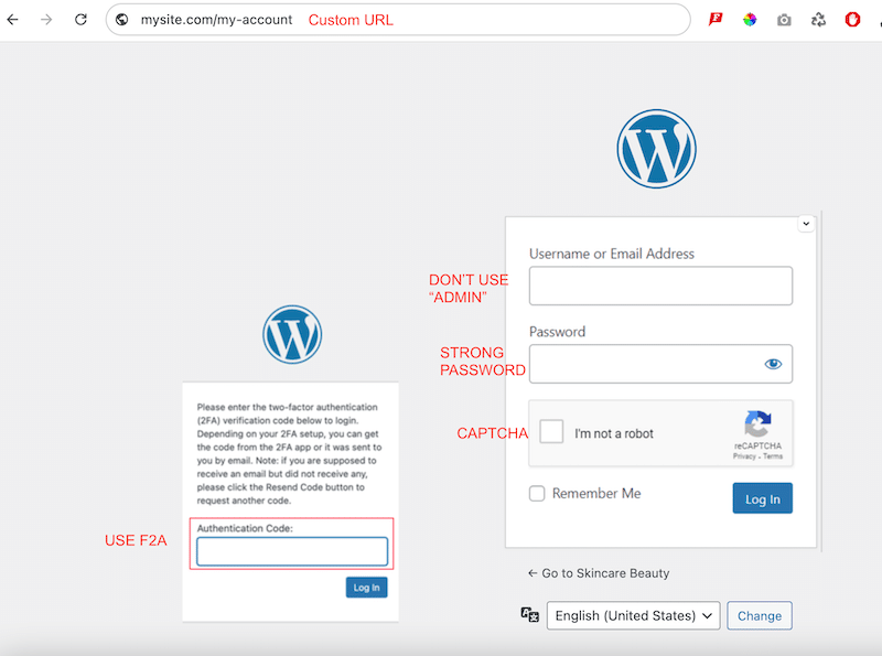 Cele mai bune practici pentru o pagină de conectare sigură - Sursa: WP Rocket 