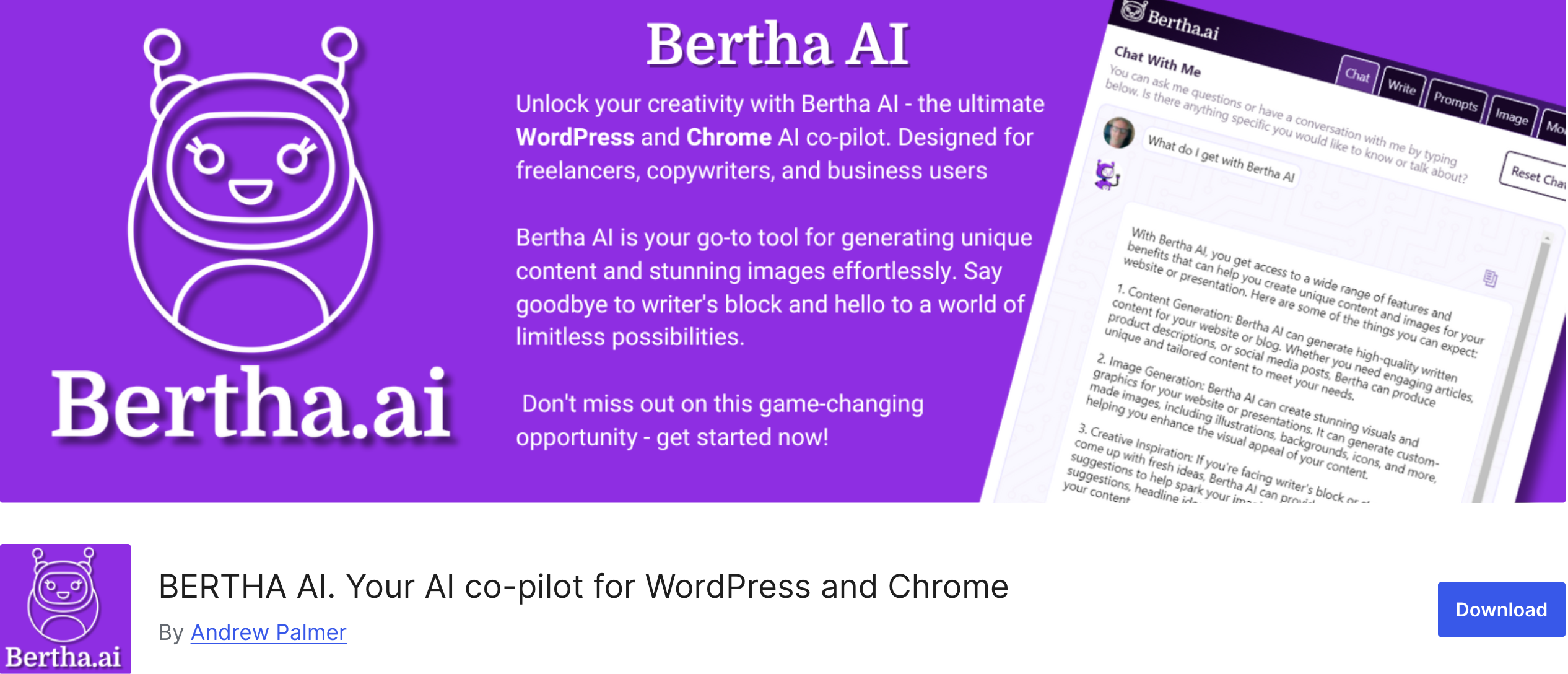 Bertha AI WordPress プラグイン