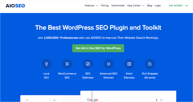 aioseo plugin homepage