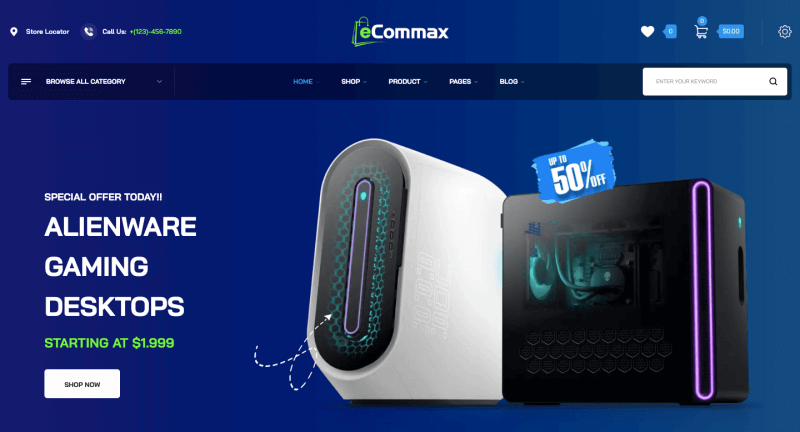 ecommax-каталог-wp-тема