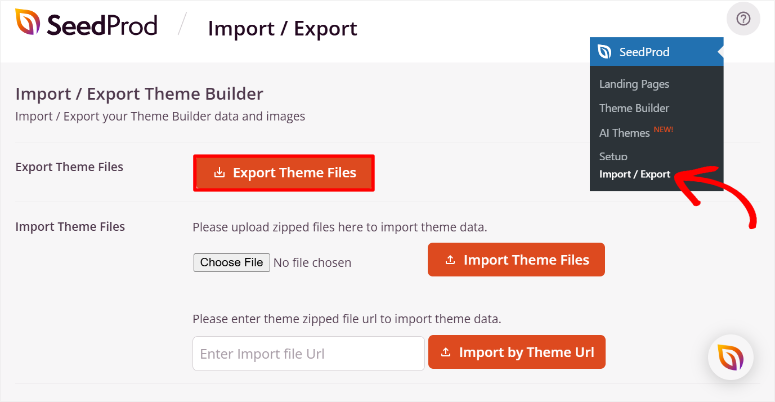 seedprod export theme files