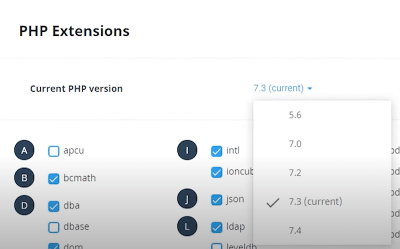 WordPress PHP バージョンを簡単に更新する方法 - 出典: my hosting cPanel 