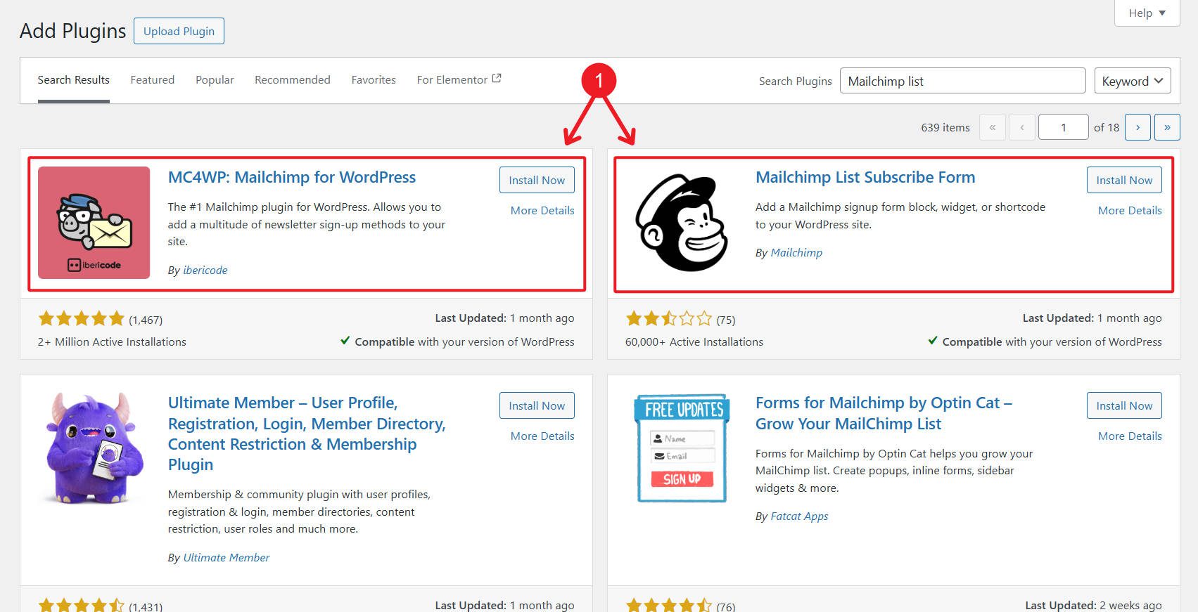 WordPress 的 Mailchimp 插件