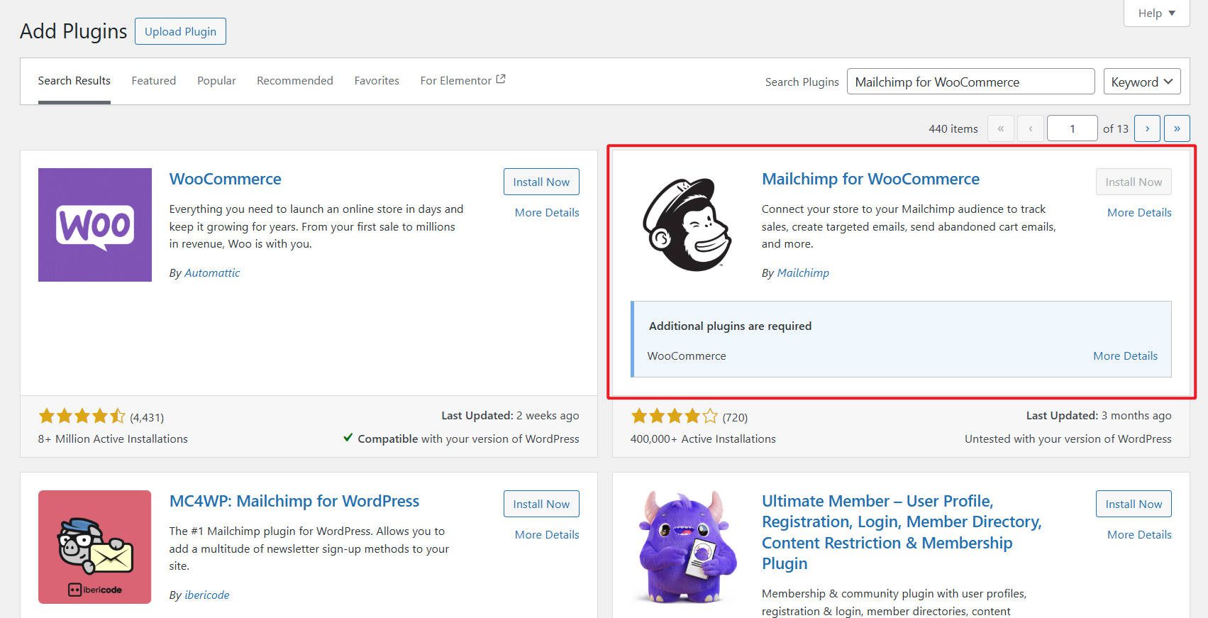 WooCommerce 插件的 Mailchimp