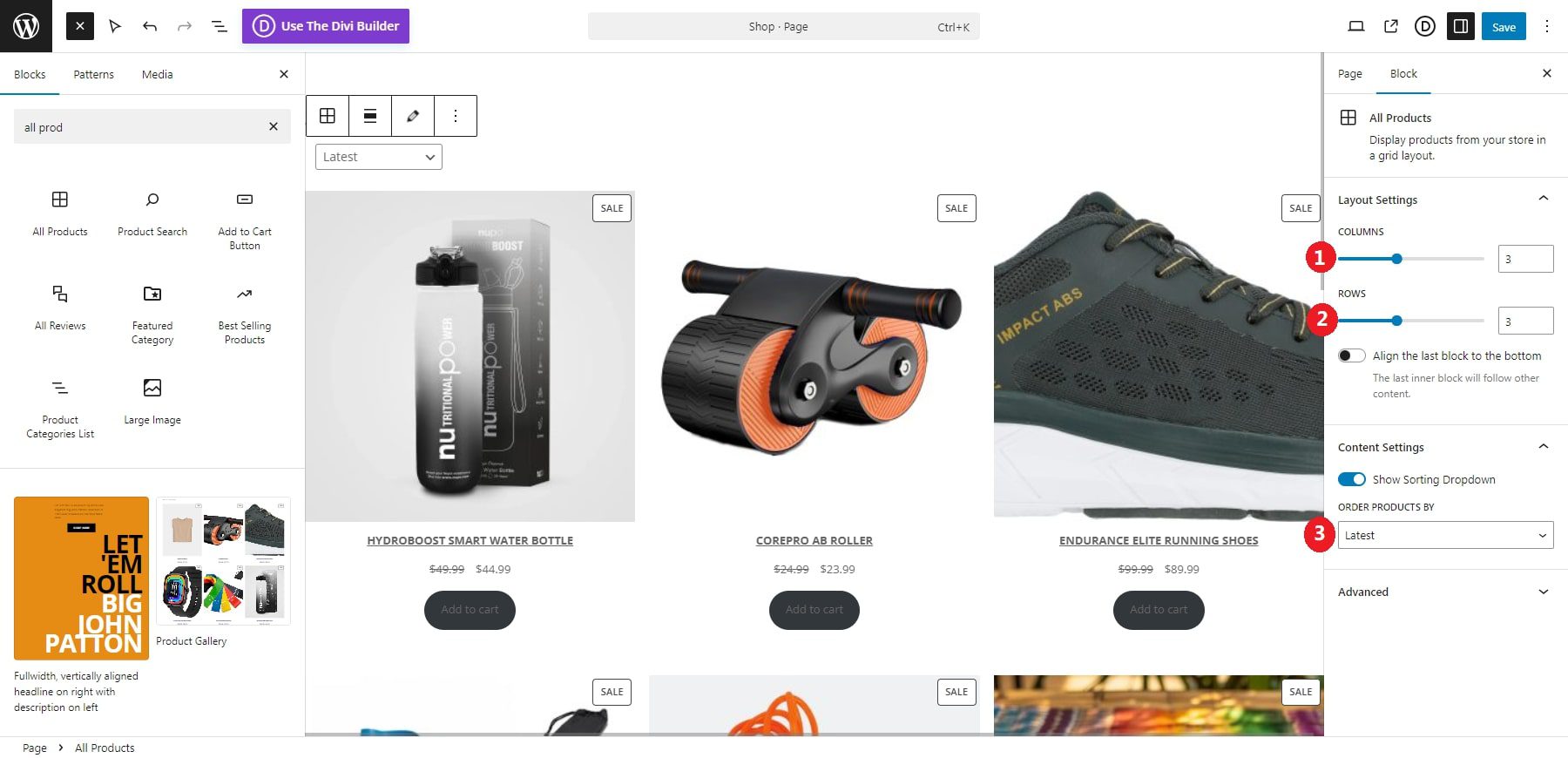 WooCommerce todos los productos personalizados.