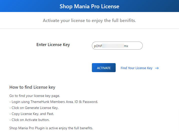 License Key Paste