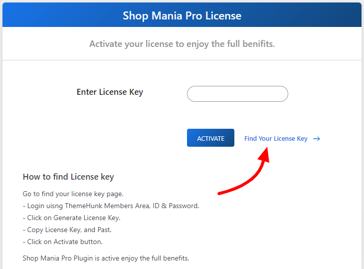 Find Your License Key