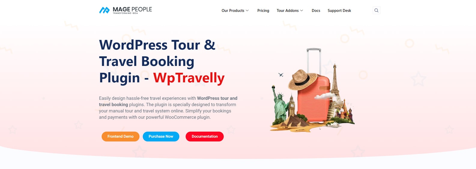 フィルター付きの旅行者リストを備えた WordPress 旅行旅程プラグインである WpTravelly の表現。