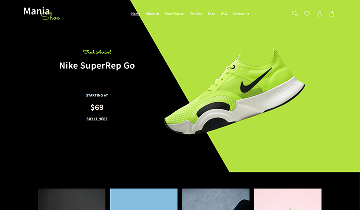 Sneaker and Shoes Store Website Template