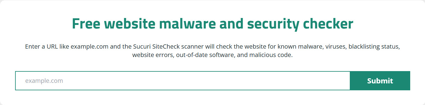 Verificador de malware Sucuru