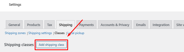 Add shipping class