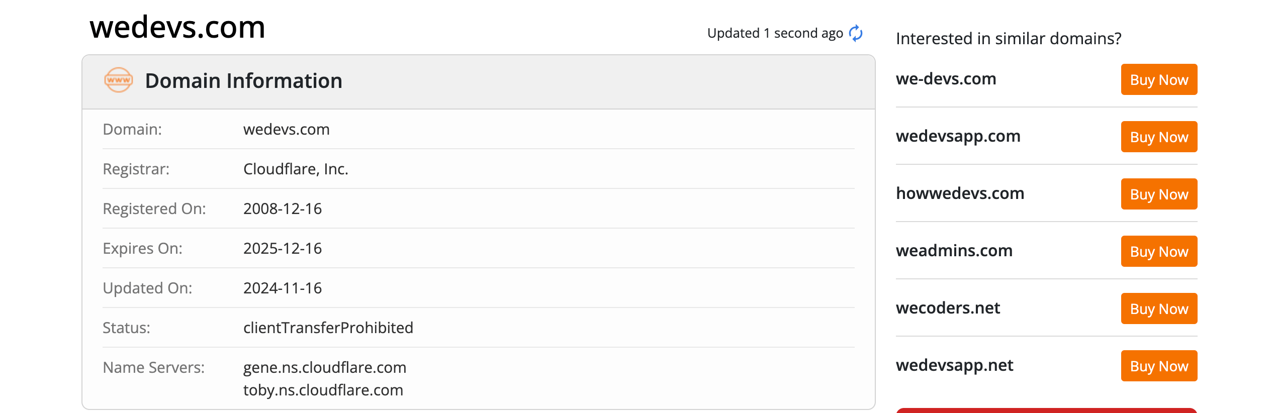 Dies ist ein Suchergebnis der Whois-Lookup-Suche