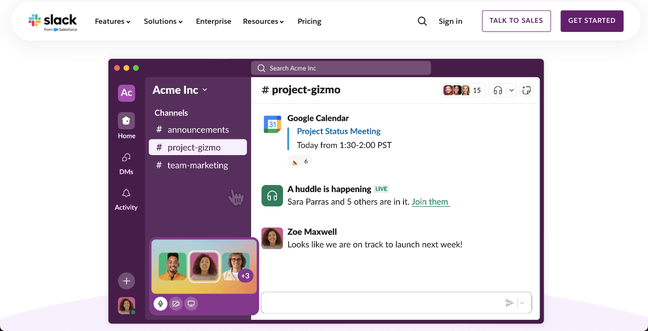 Slack zur Verbesserung der Produktivität