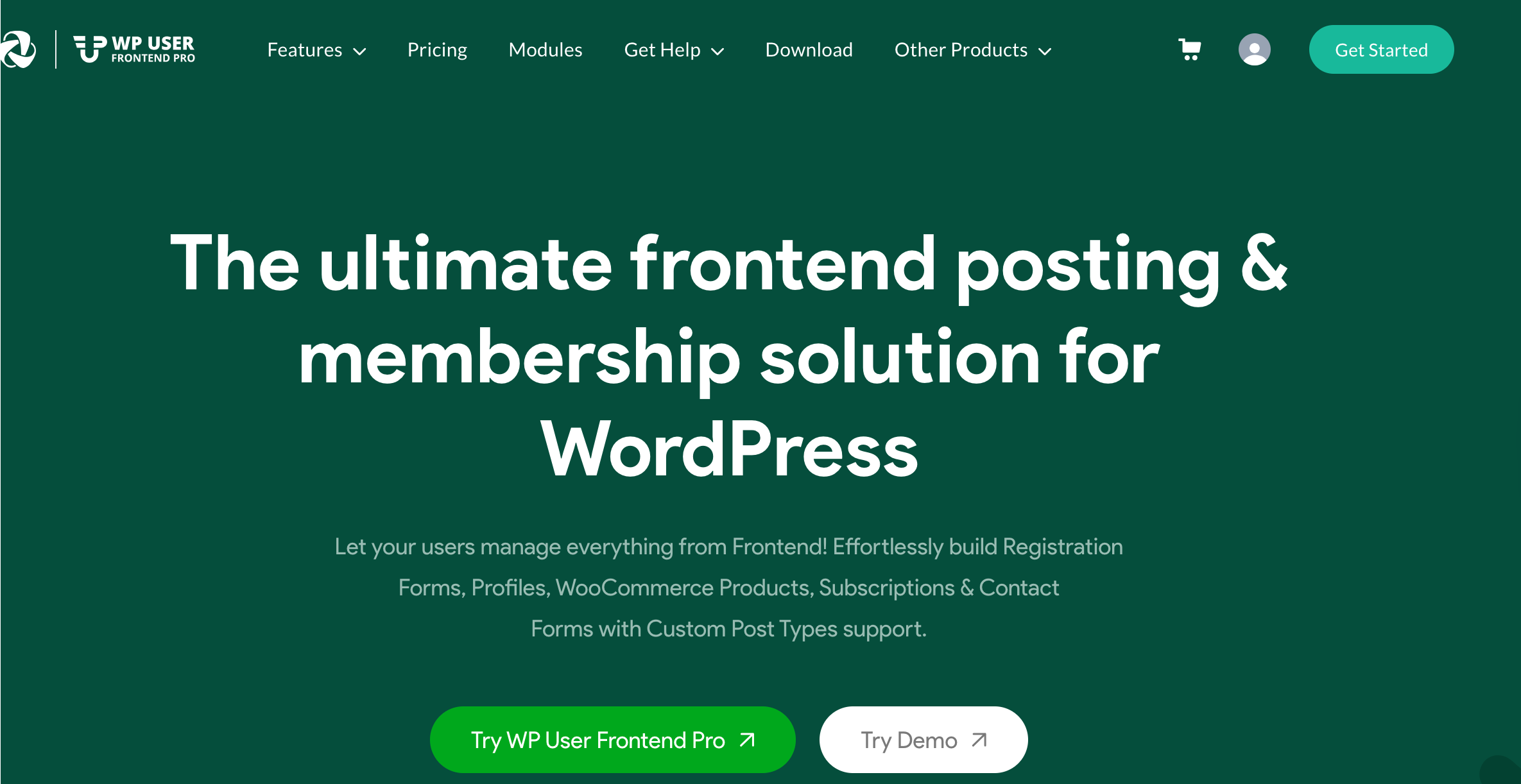 WP пользователя Front End