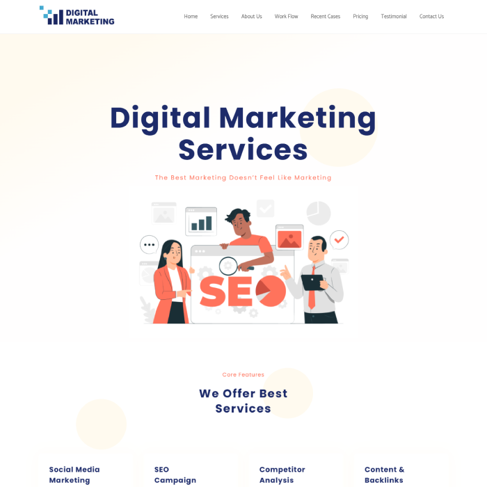 Digital marketing services