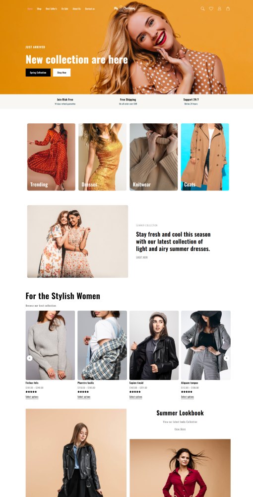 Clothing Home Page