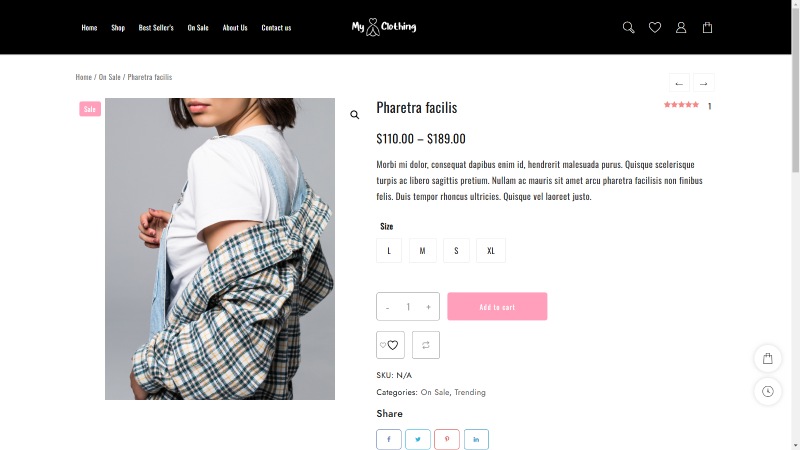 Clothing Product Page