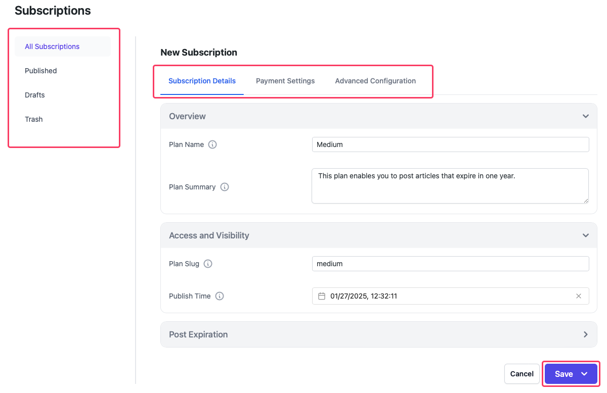 Configurar el sistema de gestión de membresía