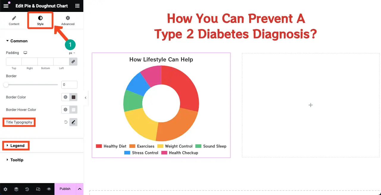 Stylize the pie chart widget