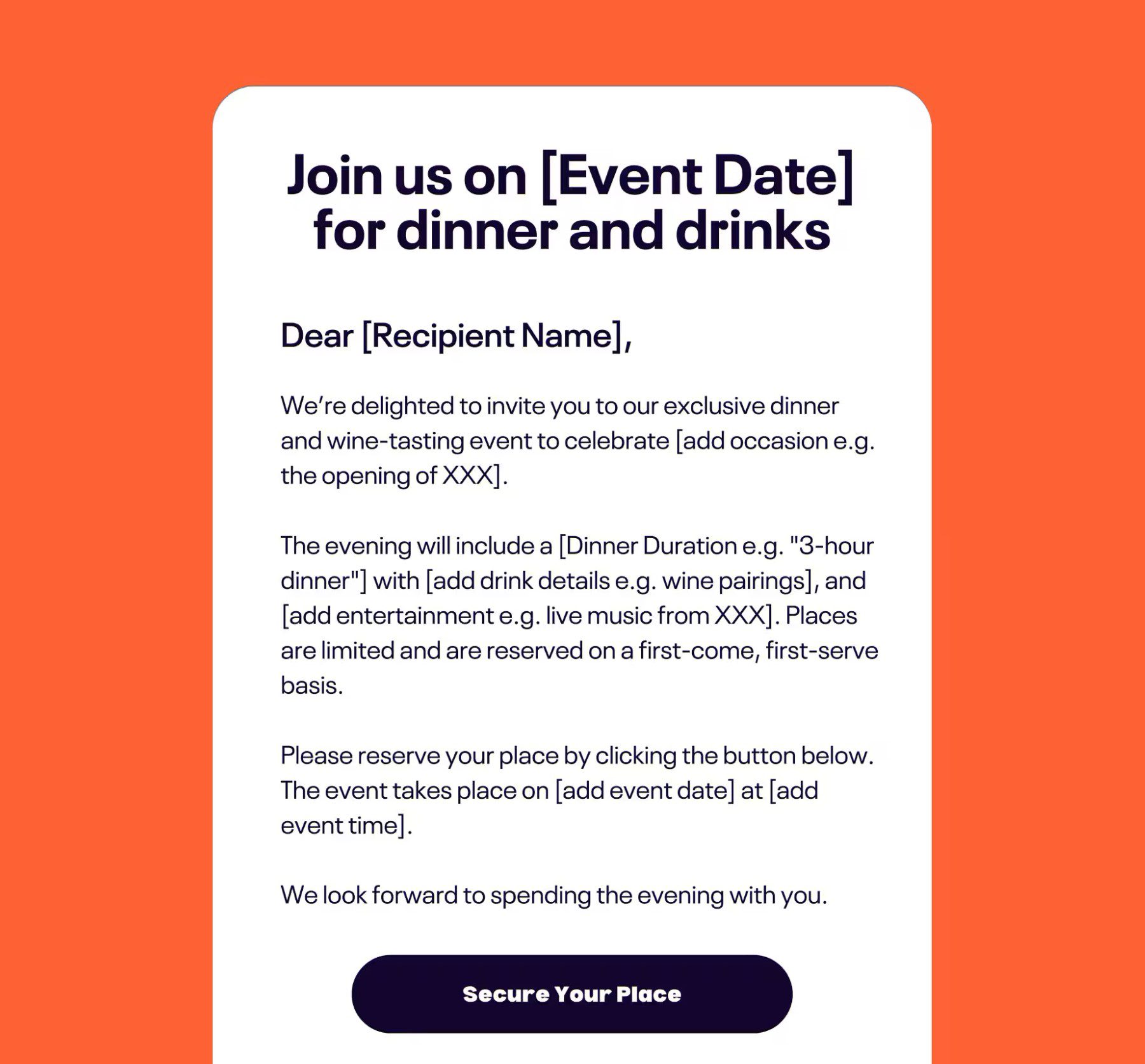 Ereigniserinnerung E -Mail -Vorlage von EventBrite