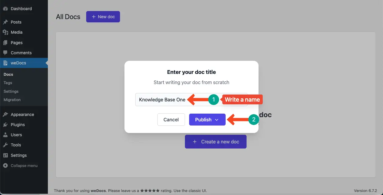 Write a knowledge base name