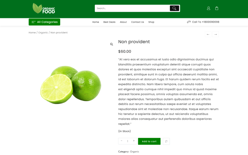 product organic food