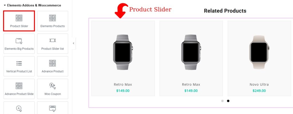 Elemento Addons Product Slider