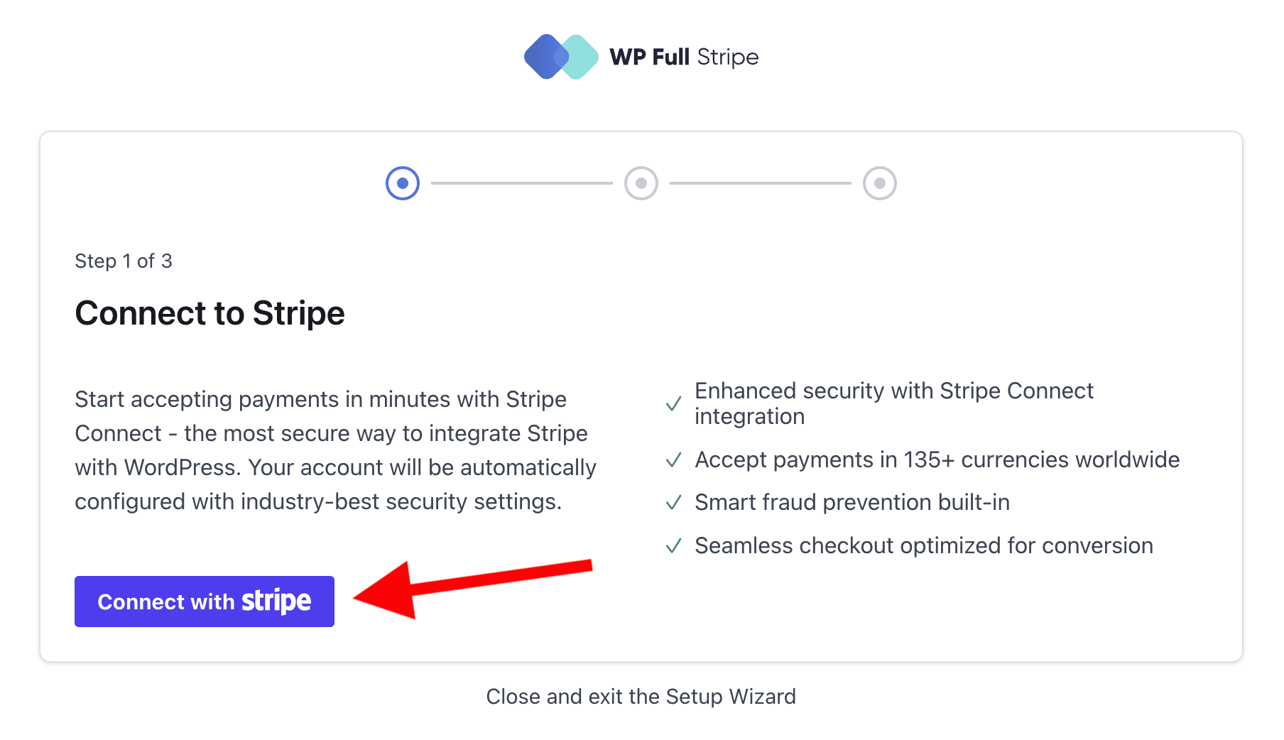 เชื่อมต่อ WP จ่ายเต็มรูปแบบกับ Stripe