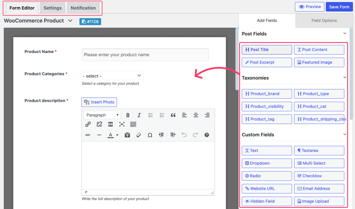 Aggiungi campi personalizzati ai tuoi moduli