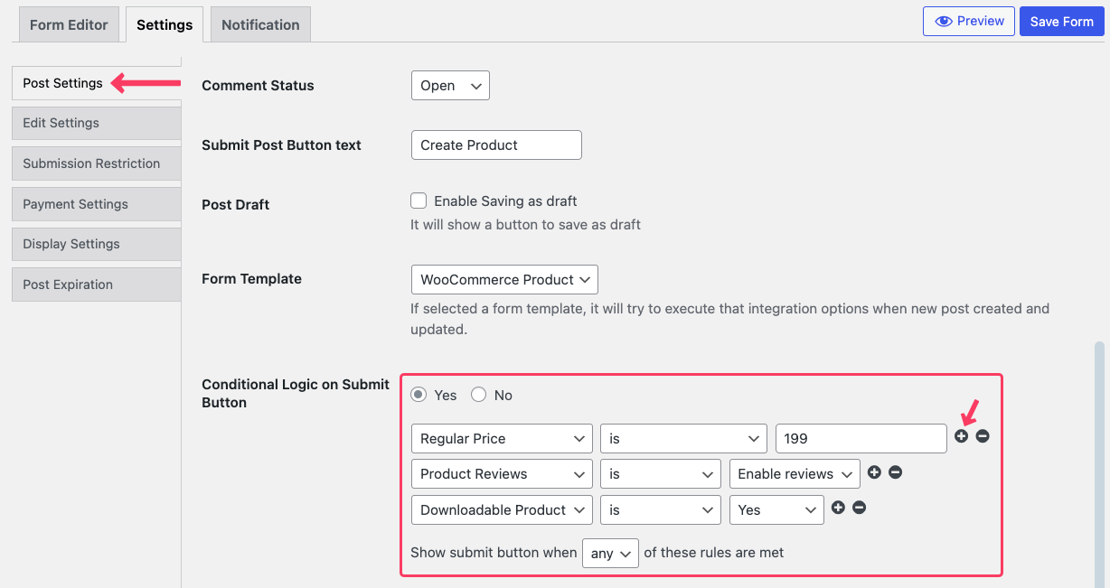 Use lógicas condicionais para o seu formulário