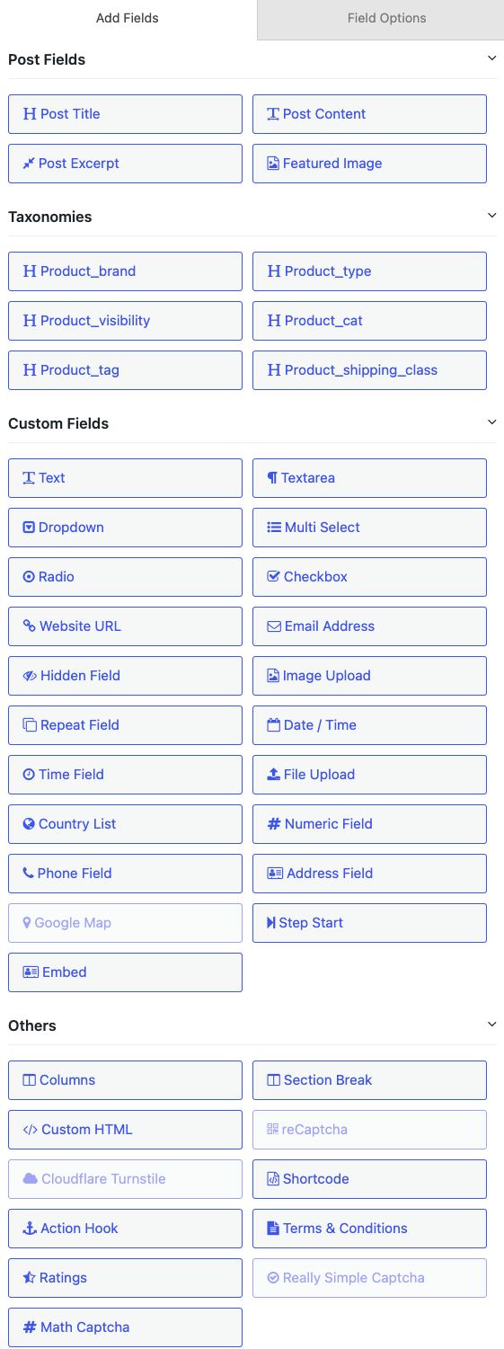 Aggiungi campi personalizzati ai tuoi moduli