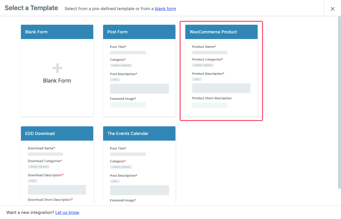 Etapa 2: Crie um formulário de envio de produto de front -end