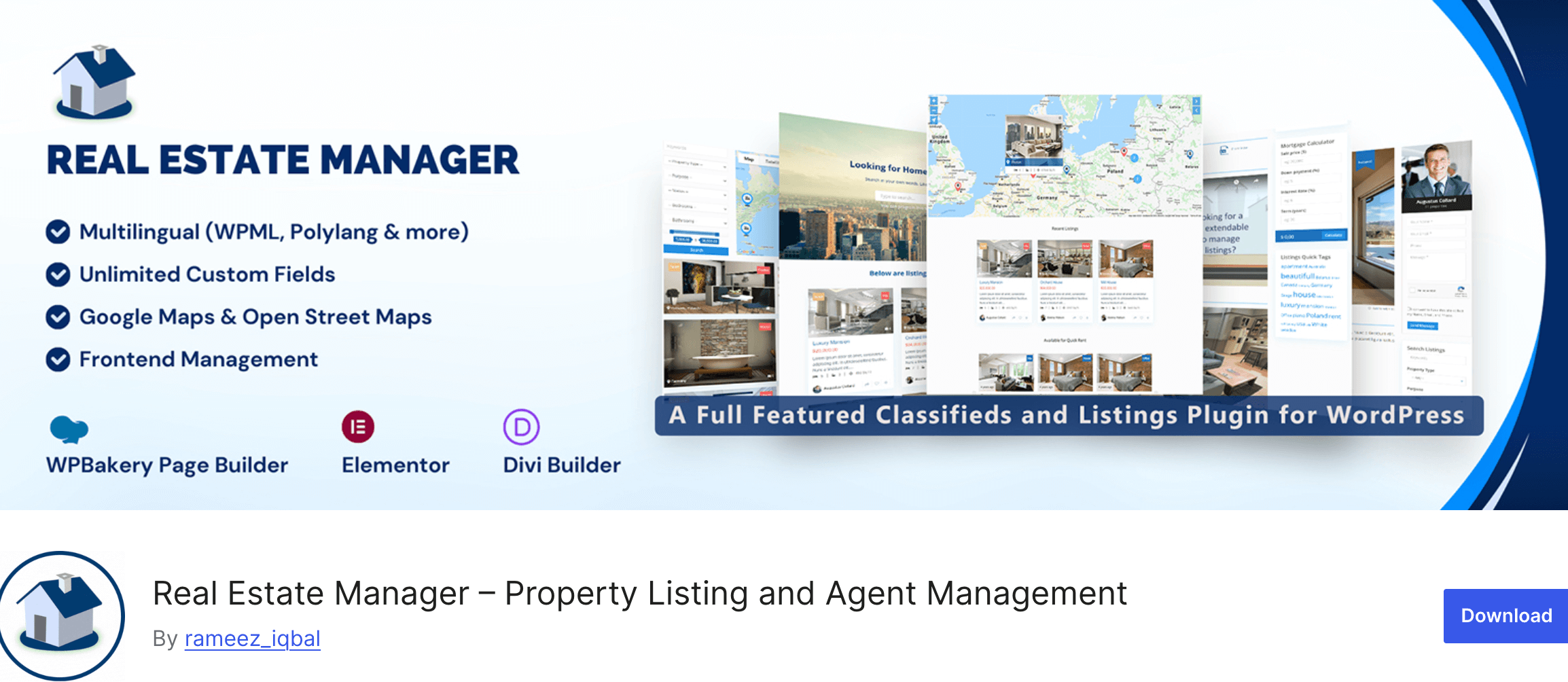 Questo è uno screenshot del plug -in REAL Estate Manager