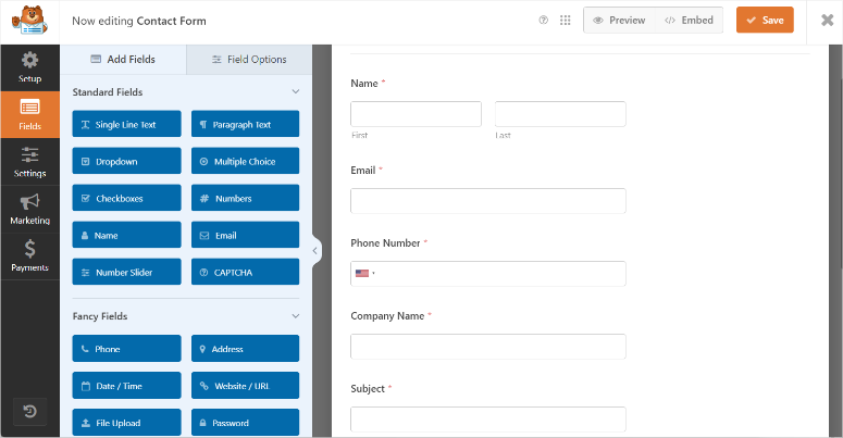 wpforms ai form builder form sample