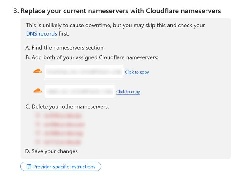 Cloudflare NameServer bilgileri